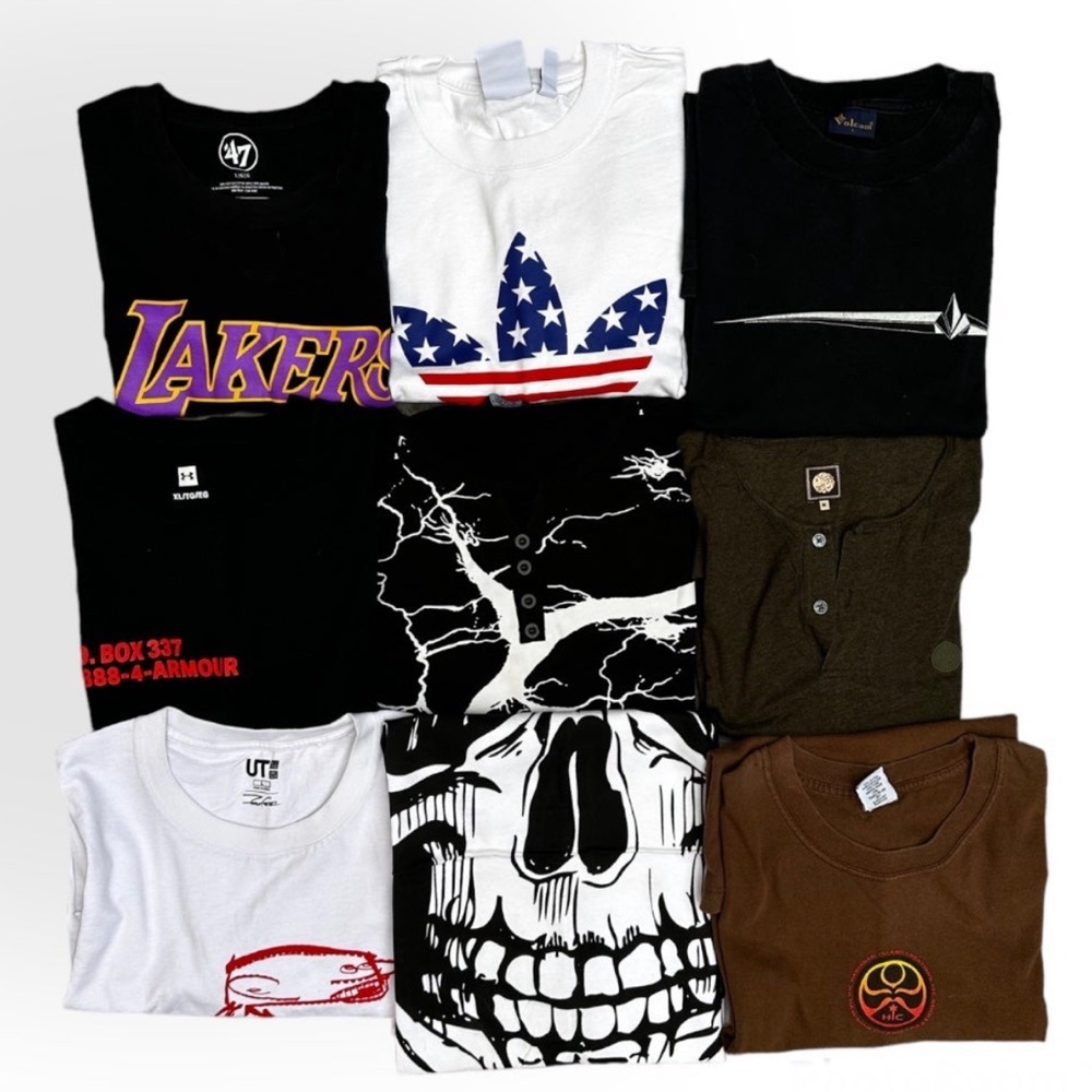 9 Piece Tee Reseller Lot Variety Bundle Adidas Volcom